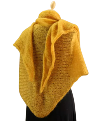 EMERO - Châle Femme en Mohair et Soie - Jaune - Origine : Hérault (France) Venez découvrir notre 