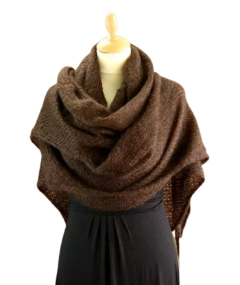 EMERO - Châle Femme en Mohair et Soie - Marron Ecorce - Origine : Hérault (France) prix pour 