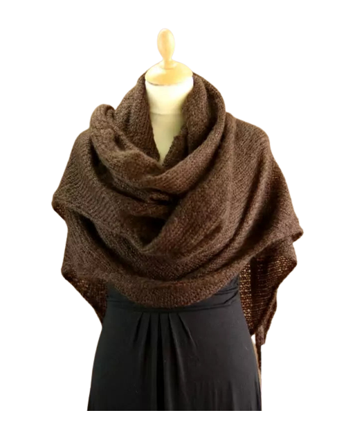 EMERO - Châle Femme en Mohair et Soie - Marron Ecorce - Origine : Hérault (France) prix pour 