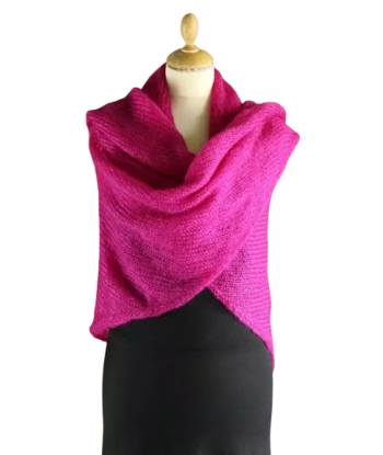 EMERO - Châle Femme en Mohair et Soie - Rose Fushia - Origine : Hérault (France) livraison et retour toujours gratuits