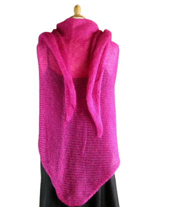 EMERO - Châle Femme en Mohair et Soie - Rose Fushia - Origine : Hérault (France) livraison et retour toujours gratuits