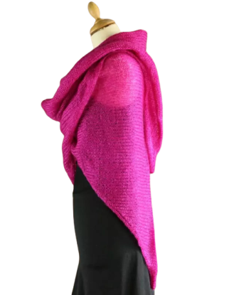 EMERO - Châle Femme en Mohair et Soie - Rose Fushia - Origine : Hérault (France) livraison et retour toujours gratuits