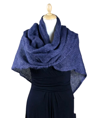 EMERO - Châle Femme en Mohair et Soie - Gris ardoise - Origine : Hérault (France) pas cheres