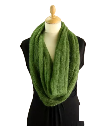 EMERO - Snood - Mohair et Soie - Vert bouteille - Origine : France outlet