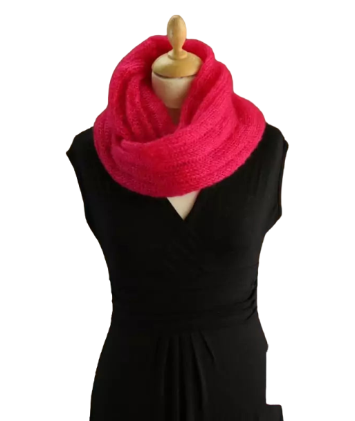 EMERO - Snood - Mohair et Soie - Rose Fushia - Origine : France store