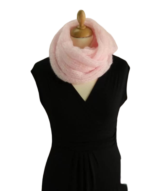 EMERO - Snood - Mohair et Soie - Rose Poudré - Origine : France À commander