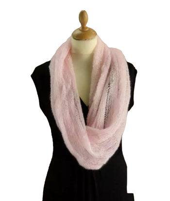 EMERO - Snood - Mohair et Soie - Rose Poudré - Origine : France À commander