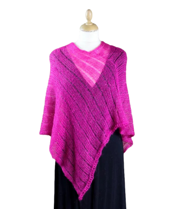 EMERO - Poncho Femme - Mohair et Soie - Rose Thyrien - Origine : France vente chaude votre 