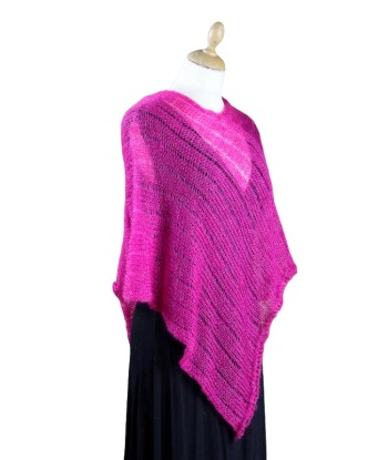 EMERO - Poncho Femme - Mohair et Soie - Rose Thyrien - Origine : France vente chaude votre 