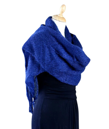 EMERO - Châle Femme en Mohair et Soie - Bleu Nuit- Origine : Hérault (France) shop