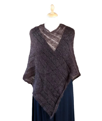 EMERO - Poncho Femme - Mohair et Soie - Chocolat - Origine : France Vous souhaitez 