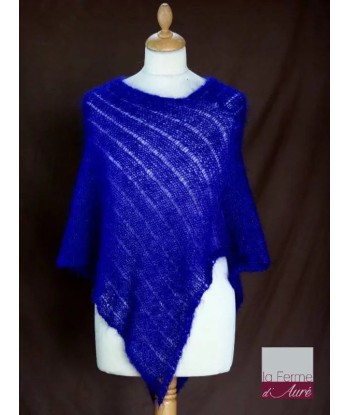 EMERO - Poncho Femme - Mohair et Soie - Bleu Encre - Origine : France pas cher