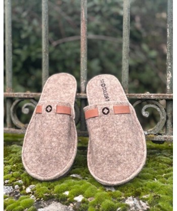 EMERO – Chaussons Chauds CHAM Gris / Bride en Cuir - Origine : Isère (France) 50% de réduction en Octobre 2024