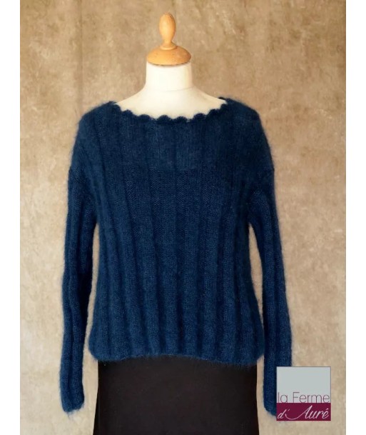 EMERO - Pull Mohair et Soie femme Bleu Nuit, modèle Nairobi - Origine : France Vous souhaitez 