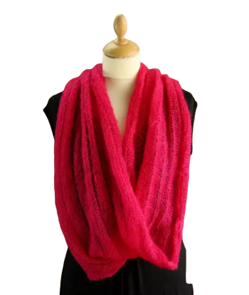 EMERO - Snood - Mohair et Soie - Rose Fushia - Origine : France sur le site 