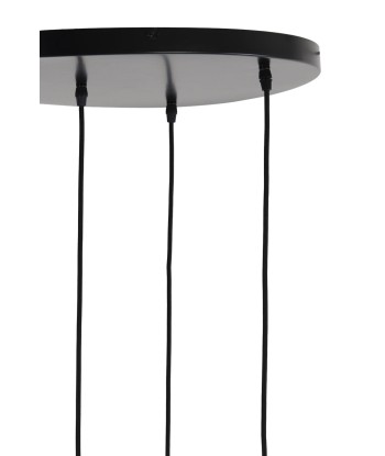 LEKARE suspension bronze et verre fumé (5 lampes) Véritable concentré