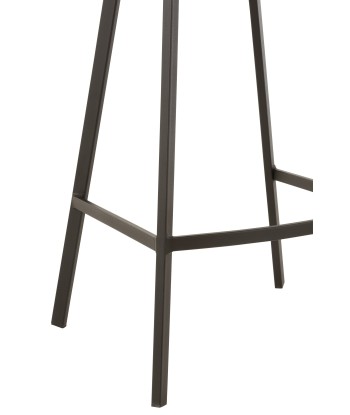 STEPHANE Chaise de bar gris/beige en linge