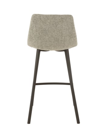 STEPHANE Chaise de bar gris/beige en linge