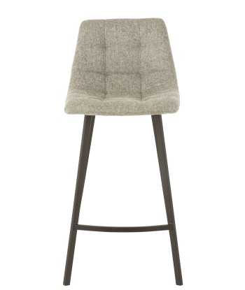 STEPHANE Chaise de bar gris/beige en linge