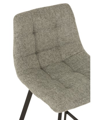 STEPHANE Chaise de bar gris/beige en linge