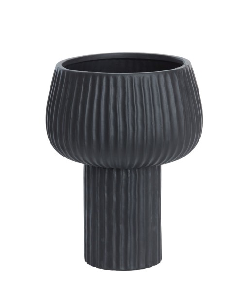 FEYA - Grand pot décoratif noir - H38 cm solde