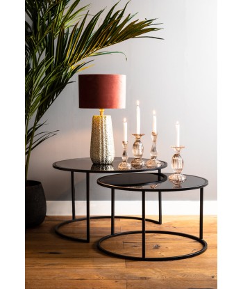 DUARTE Table duo noir et verre noir pour bénéficier 