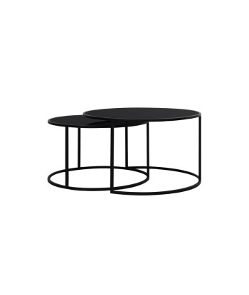 DUARTE Table duo noir et verre noir pour bénéficier 