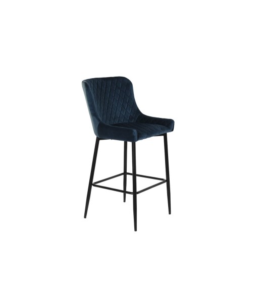 BOB Chaise de bar losanges Bleu marine noir pas cher