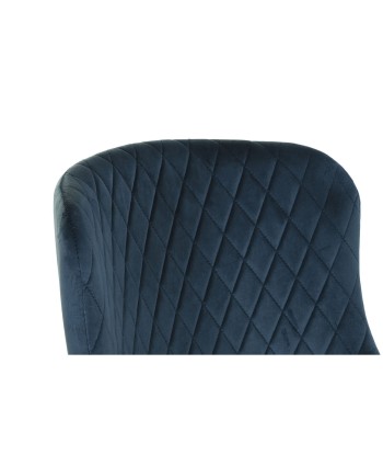 BOB Chaise de bar losanges Bleu marine noir pas cher