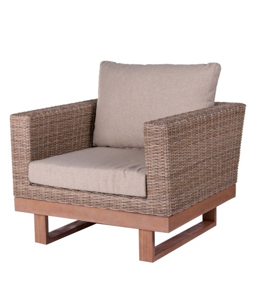 PATY Fauteuil de jardin Bois Rotin pas cher 