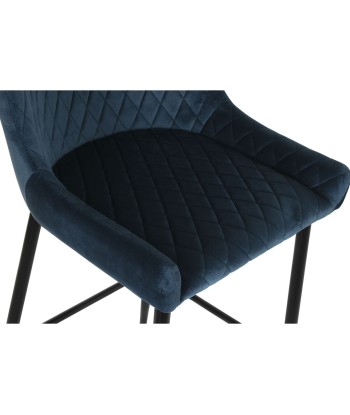 BOB Chaise de bar losanges Bleu marine noir pas cher