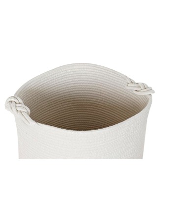 Set de Six Paniers Blanc Coton Jute Véritable concentré