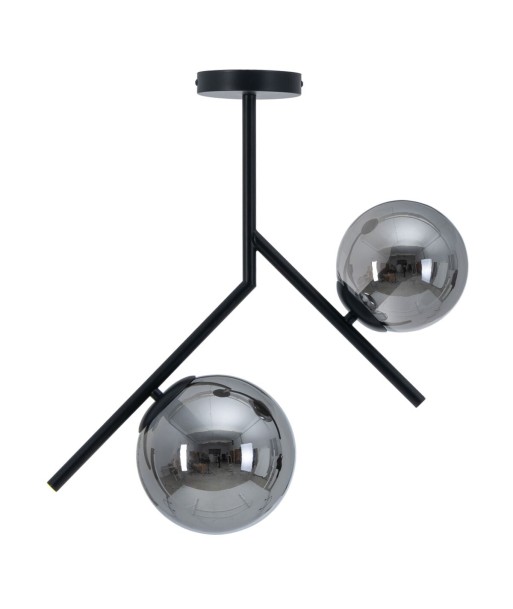 JORDA Suspension boules Verre Noir Métal de pas cher