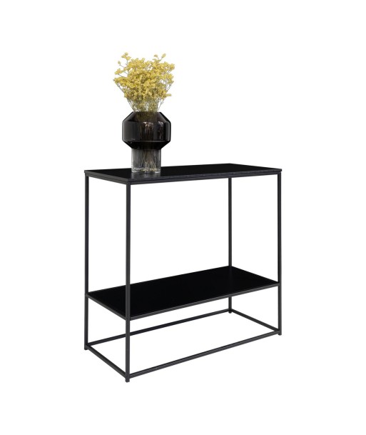 VITA Table console acier noir 80 cm français